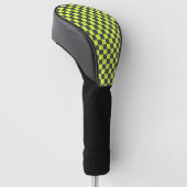 Levendig groen en grijs geruit patroon golfheadcover (Schuin)