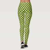 Levendig groen en grijs geruit patroon leggings (Achterkant)