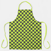 Levendig groen en grijs geruit patroon schort (Voorkant)