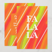 Levendig groen en oranje feestelijk Fa La La Feestdagenkaart (Voorkant / Achterkant)