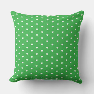 Levendig Groen en Wit Hartpatroon Kussen
