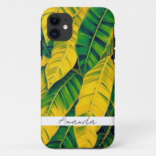Levendig groen & geel bananenblad patroon Case-Mate iPhone case