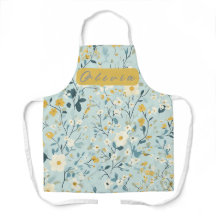 Levendig groen geel blauw witte bloemen