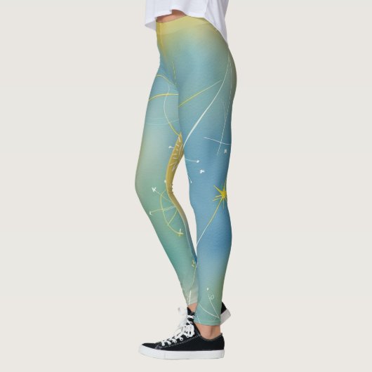 Levendig Groen Geel Captivating Radiant Abstract Leggings (Links)