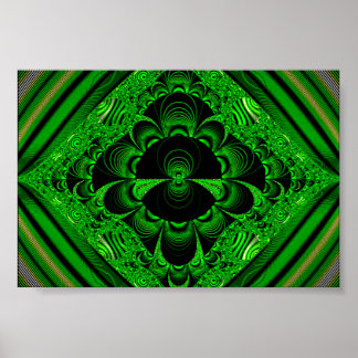 Levendig groen geometrisch diamantontwerp poster