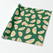 levendig groen guavefruitpatroon cadeaupapier (Uitgerold)