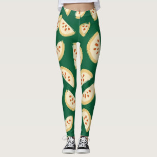 levendig groen guavefruitpatroon leggings