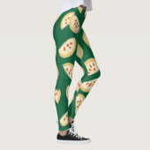 levendig groen guavefruitpatroon leggings (Rechts)