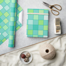 Levendig groen mozaïek inpakpapier