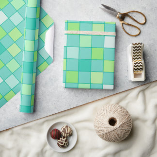Levendig groen mozaïek inpakpapier