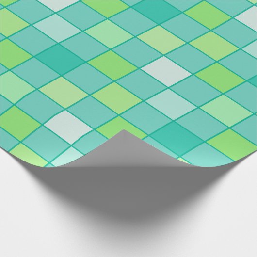 Levendig groen mozaïek inpakpapier (Hoek)