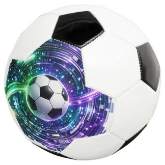 Levendig Groen Paarse Futuristische Cyberportaal Voetbal