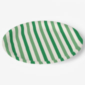 Levendig groen strepen Eenvoudig verjaardagsfeest Papieren Bordje (Gekanteld)