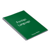 Levendig groen taal-leerboek notitieboek (Rechterzijde)