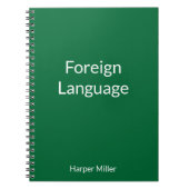 Levendig groen taal-leerboek notitieboek (Voorkant)