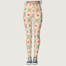Levendig groen & terracotta bloemendiamantpatroon 