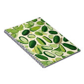 Levendig groen veggie patroon notitieboek (Rechterzijde)