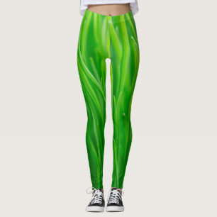 Levendig groen vers tarwegras leggings