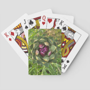 Levendig groene en paarse artisjok uit Toscane Pokerkaarten