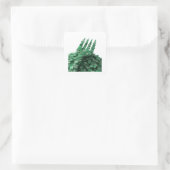 Levendig groene GREEN COINS Labelontwerp Vierkante Sticker (Tas)