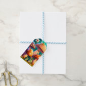 Levendig groene, schattige baby-muchrooms Gift Lab Cadeaulabel (Met Touw)