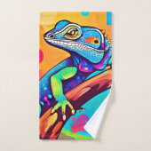 Levendig hagediskunstwerk bad handdoek (Handdoek)