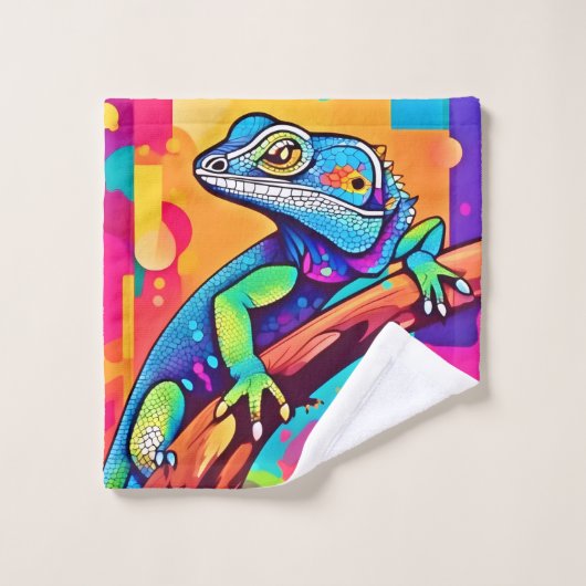 Levendig hagediskunstwerk bad handdoek (Wasdoekje)