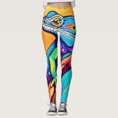 Levendig hagediskunstwerk leggings (Voorkant)