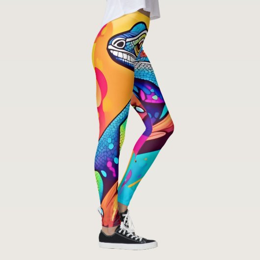 Levendig hagediskunstwerk leggings (Rechts)