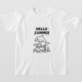 Levendig Hallo Zomer | Kleurrijke Oceandieren T-shirt