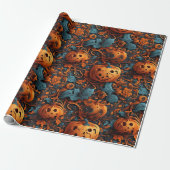 Levendig Halloween-thema Cadeaupapier (Uitgerold)