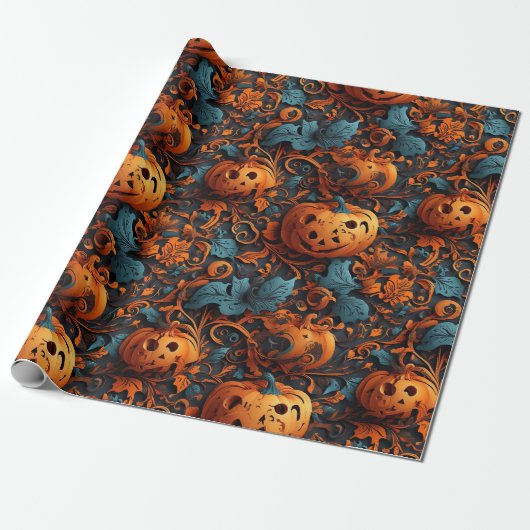 Levendig Halloween-thema Cadeaupapier (Uitgerold)