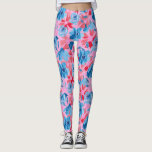 Levendig handgeschilderd bloemontwerp rood blauw leggings<br><div class="desc">Maak een statement met deze Bold Floral Red & Blue Leggings, met handgeschilderde rode en blauwe bloemetjes met roze hartjes en speelse stippen op een knapperige witte achtergrond. Ontworpen voor comfort en stijl, deze leggings zijn ideaal voor trainingen, casual uitstapjes, of het toevoegen van een gedurfde floral touch aan uw...</div>