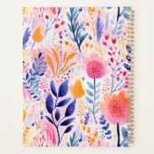 Levendig handgeschilderd botanisch blauw monogram planner (Achterkant)