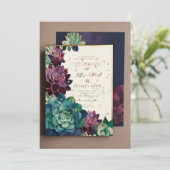 Levendig handgeschilderde bruiloft uitnodiging (Staand voorkant)