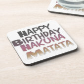 Levendig Happy Birthday Hakuna Matata Design Bier Onderzetter (Linkerzijde)