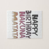 Levendig Happy Birthday Hakuna Matata Design Legpuzzel (Horizontaal)