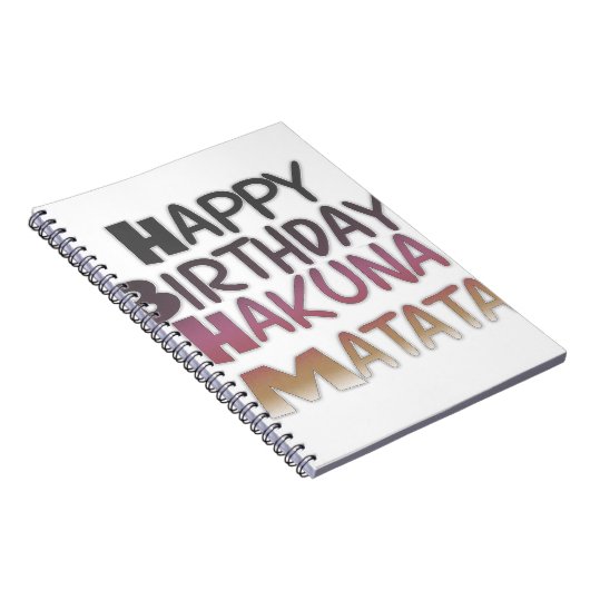 Levendig Happy Birthday Hakuna Matata Design Notitieboek (Rechterzijde)