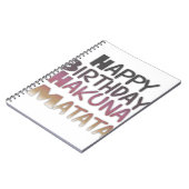 Levendig Happy Birthday Hakuna Matata Design Notitieboek (Linkerzijde)