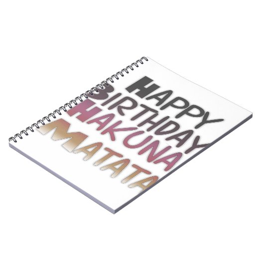 Levendig Happy Birthday Hakuna Matata Design Notitieboek (Linkerzijde)