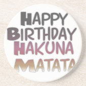 Levendig Happy Birthday Hakuna Matata Design Zandsteen Onderzetter (Voorkant)
