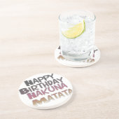 Levendig Happy Birthday Hakuna Matata Design Zandsteen Onderzetter (Zijkant)