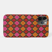 Levendig Harlekijn-diamantpatroon in rood, oranje, Case-Mate iPhone Case (Achterkant (horizontaal))