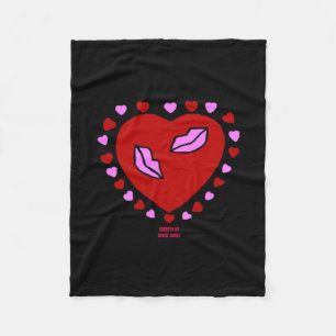Levendig hart Kisses Small Fleece Blanket Deken