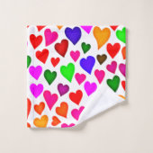Levendig Hartpatroon in Meerdere Kleuren Bad Handdoek (Wasdoekje)