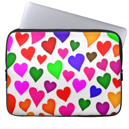 Levendig Hartpatroon in Meerdere Kleuren Laptop Sleeve