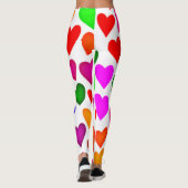 Levendig Hartpatroon in Meerdere Kleuren Leggings (Achterkant)