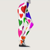 Levendig Hartpatroon in Meerdere Kleuren Leggings (Rechts)