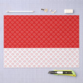 Levendig hartpatroon, klassiek rood en wit tissuepapier (Craft)