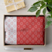 Levendig hartpatroon, klassiek rood en wit tissuepapier (Geschenk)